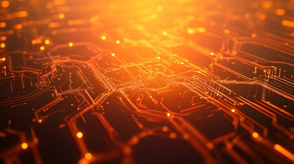 Poster - Detailed close-up view of intricate circuit board pathways.