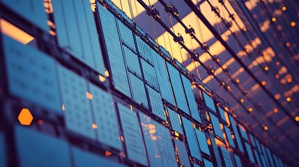 Poster - Close-up view of many rectangular panels arranged in rows.