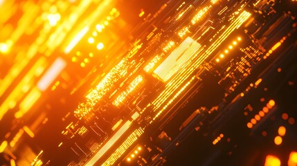Poster - Abstract glowing circuit board design.