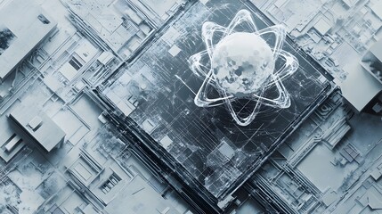 Poster - Abstract design with a complex atomic structure.