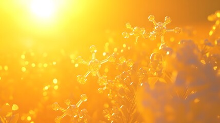 Poster - Transparent molecular structures illuminated by sunlight.