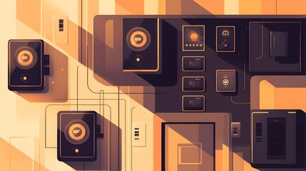 Poster - An arrangement of interconnected technological devices.