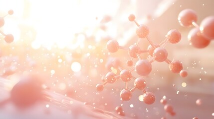 Poster - Abstract representation of molecular structures in a soft, pastel color palette.
