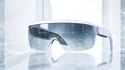 Poster - Futuristic augmented reality glasses displayed on a surface.