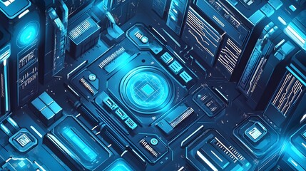 Poster - Detailed futuristic technology circuit board design.