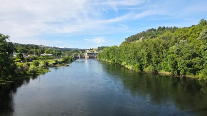 Naklejka na meble landscape of the miño River in ourense, reservoir of the velle power plant