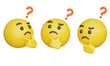 © 정의 장 - doubt face emoji emoticon 3D Icon