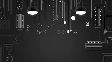 Poster - Abstract design with illuminated components.