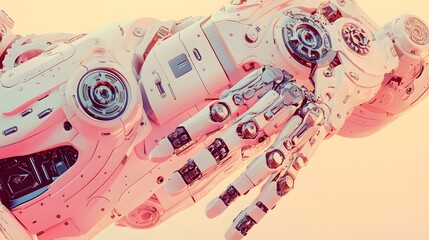 Poster - Close-up view of a detailed robotic arm.