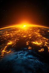 Wall Mural - view earth space highresolution art style