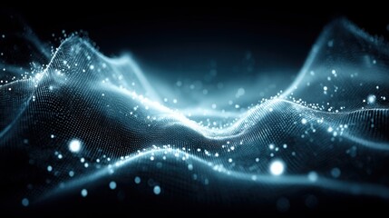 Poster - wave of light representing technical analysis advantage in trading with chart patterns and market in