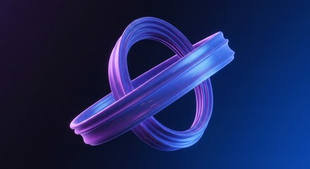 Aufkleber - Abstract 3D Render of Intertwined Ribbon with Gradient Lighting