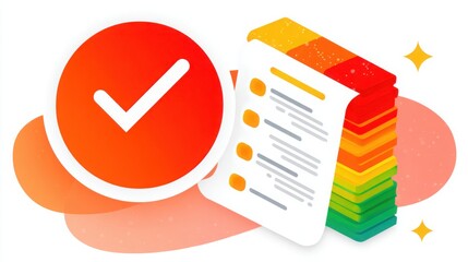 Poster - Checklist icon on paper representing organization and tracking of recurring scope requests for project management