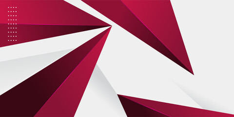 Futuristic abstract red and gray. Triangle on bright white color geometric design. Modern overlap papercut background vector illustration. Eps10 vector