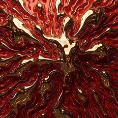 Wall Mural - the image features a vibrant, abstract representation of a liquid or molten material, possibly choco