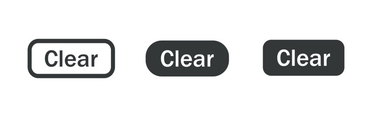 Poster - clear button icon set. clear button for website design, app, ui. clear button png and vector illustration on transparent background