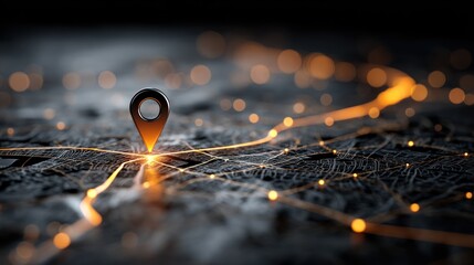 Poster - Global Navigation System:  A Digital Map's Luminescent Pathways