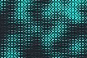 Aufkleber - Abstract background with aqua blue triangle dots. Triangle halftone geometric background. Halftone triangular retro 80s pattern. Minimal style retro dynamic wallpaper.	