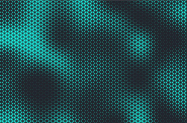 Aufkleber - Abstract background with aqua blue triangle dots. Triangle halftone geometric background. Halftone triangular retro 80s pattern. Minimal style retro dynamic wallpaper.	