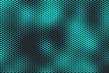 Aufkleber - Abstract background with blue triangle dots. Triangle halftone geometric background. Halftone triangular retro 80s pattern. Minimal style retro dynamic wallpaper.	