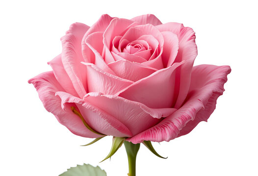 Pink  rose flower  on white isolated background with clipping path. Closeup. For design. Nature. 3d rendering.