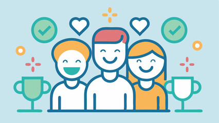 Poster - Friendship stroke icon set featuring people and social themes, great for community platforms, mental health services, and inclusive branding strategies