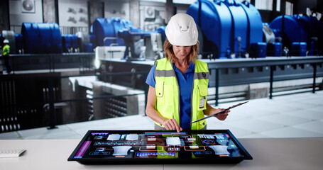 Poster - Female Engineer Operating Gas Turbine