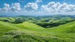 © pisto graph - Verdant hills embrace a serene ocean vista