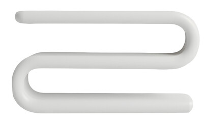 Poster - White curved pipe with smooth surface and abstract shape, modern design element