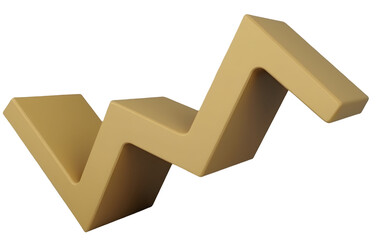 Poster - Zigzag shape in gold color with smooth surface and 3D design