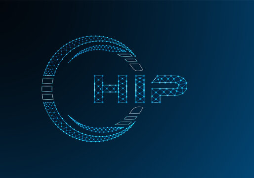 HIP low poly letter logo vector design. HIP lower poly logo design.