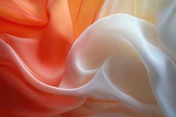 Poster - Soft fabric layers flutter gently in an abstract arrangement with vibrant colors and smooth textures, Fabric layers fluttering slowly CGI abstract background Colorful visualization