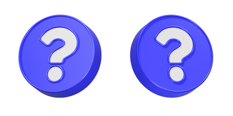 Fototapete - Question mark FAQ icon button 3d rendering