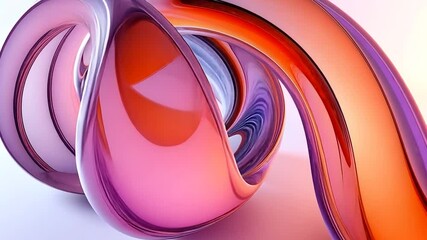 Poster - Abstract glass shapes in vibrant colors.