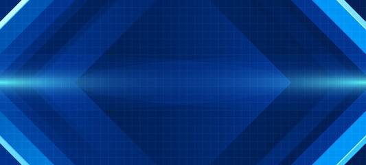 Poster - futuristic blue technology background with grid lines and glowing light, perfect for ui design, tech