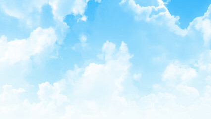 Aufkleber - blue sky with clouds beautiful image. Abstract white cloud and blue sky texture background.  Vector design.