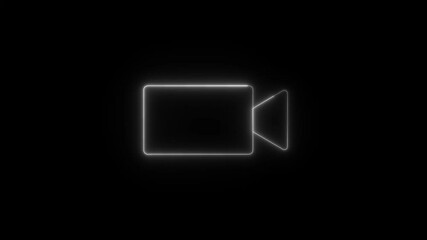 Poster - glowing neon Blank photo frame icon with technology 