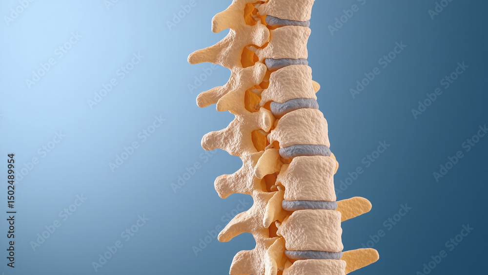 Backbone Spine Bones against Clean Background: osteoporosis, spinal ...
