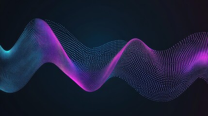 Poster - Abstract wave design with glowing dots