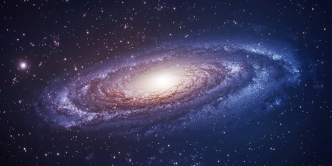 Wall Mural - Luminous Celestial Swirl: An Artistic Interpretation of a Spiral Galaxy Amidst the Infinite Space