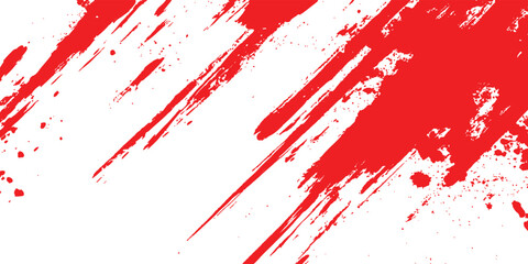 Aufkleber - Vector brush grunge texture Rough red scratches splatter grunge distressed background. Red grunge texture isolated background.