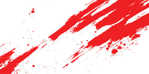 Aufkleber - Vector red grunge texture white transparent background. Vector abstract style red paintbrush design banner templates. 