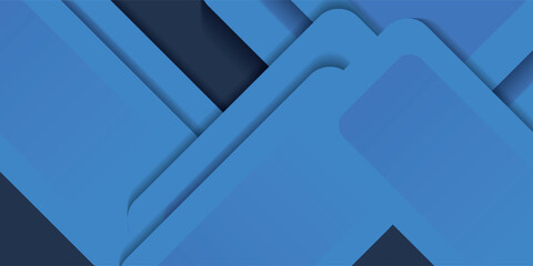 Poster - abstract blue and gray triangle on dark color geometric design. modern papercut futuristic backgroun