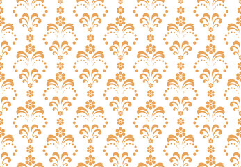 Leinwandbilder - Flower geometric pattern. Seamless vector background. White and golden ornament. Ornament for fabric, wallpaper, packaging. Decorative print