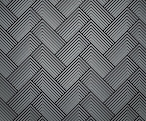 Leinwandbilder - Abstract geometric pattern with stripes, lines. Seamless vector background. Gray and black ornament. Simple lattice graphic design