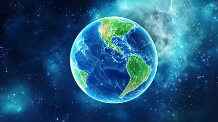 Wall Mural - mystic globe surrounded by swirling star patterns in a vivid cosmic background, background globe wit