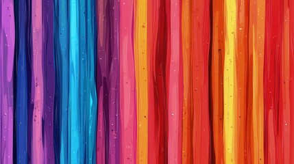Poster - Vibrant vertical stripes in a rainbow spectrum with textured paint effect and subtle glitter