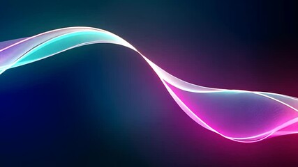 Poster - Neon glowing wavy lines design