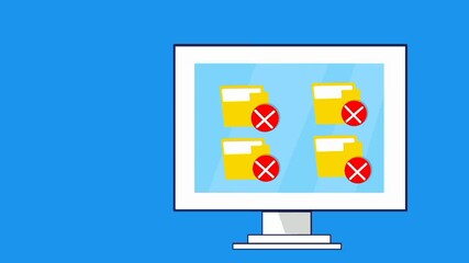 Poster - Data Recovery Process Animation. including a hard drive icon to represent data storage. Data loss, file recovery, IT support, and digital storage.