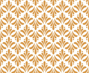 Aufkleber - Flower geometric pattern. Seamless vector background. Gold and white ornament